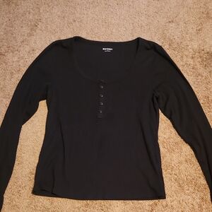 Old Navy Black Long Sleeve Blouse